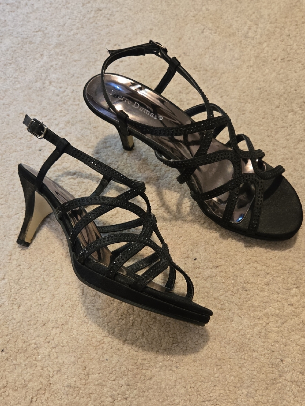 Pierre Dumas Black Heels Size 7.5 Perfect For Prom Wedding Graduation